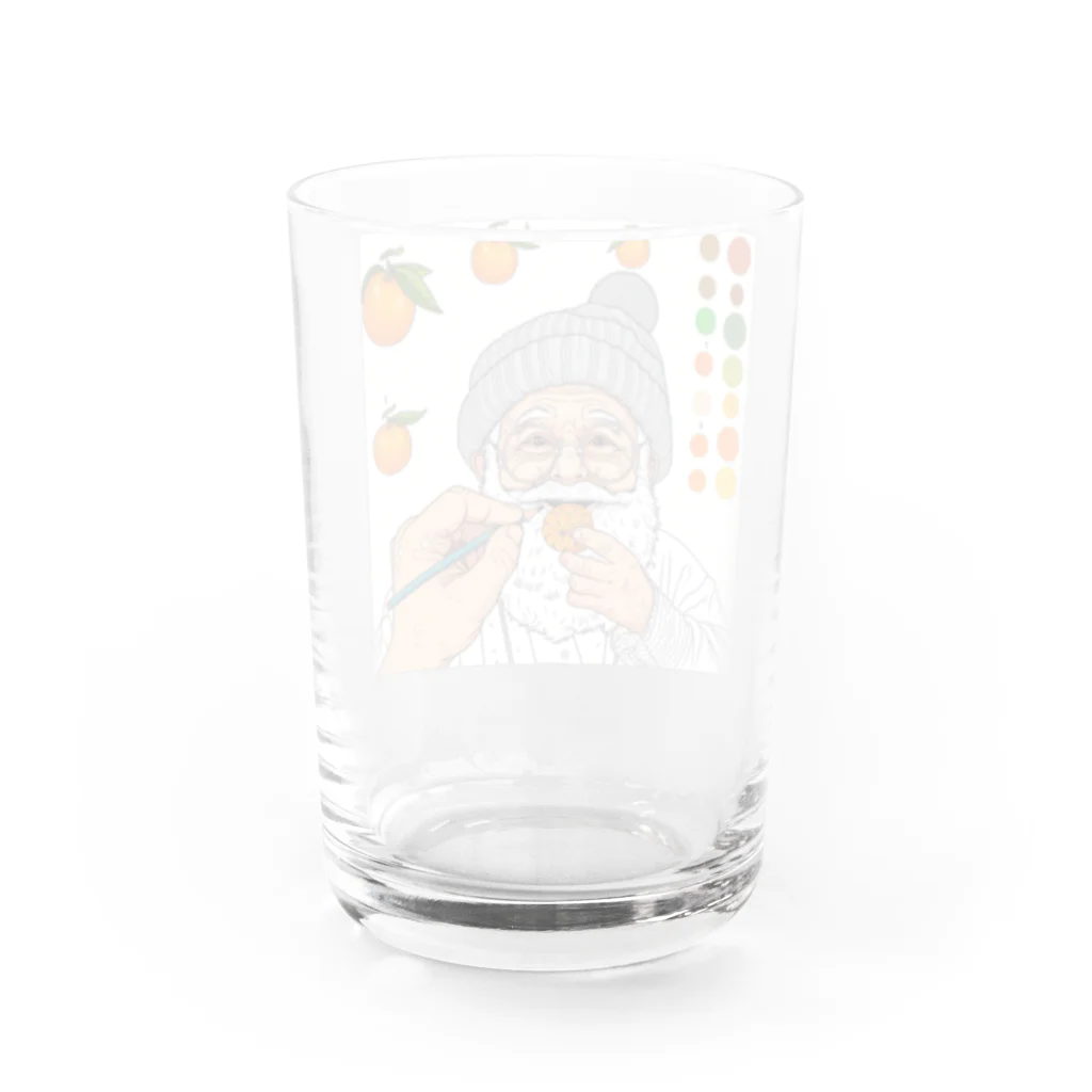 saijo79のミカンおじさんを描いてもらいました Water Glass :back