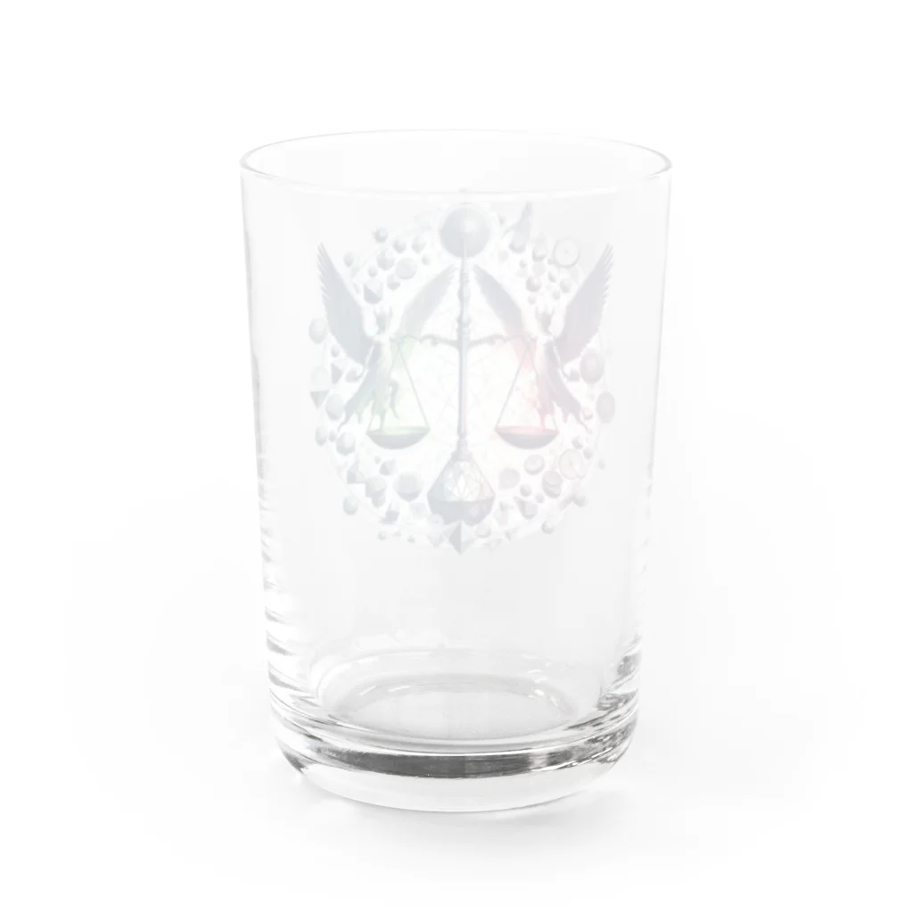 3匹の黒猫 ショップの審判の天秤 Water Glass :back