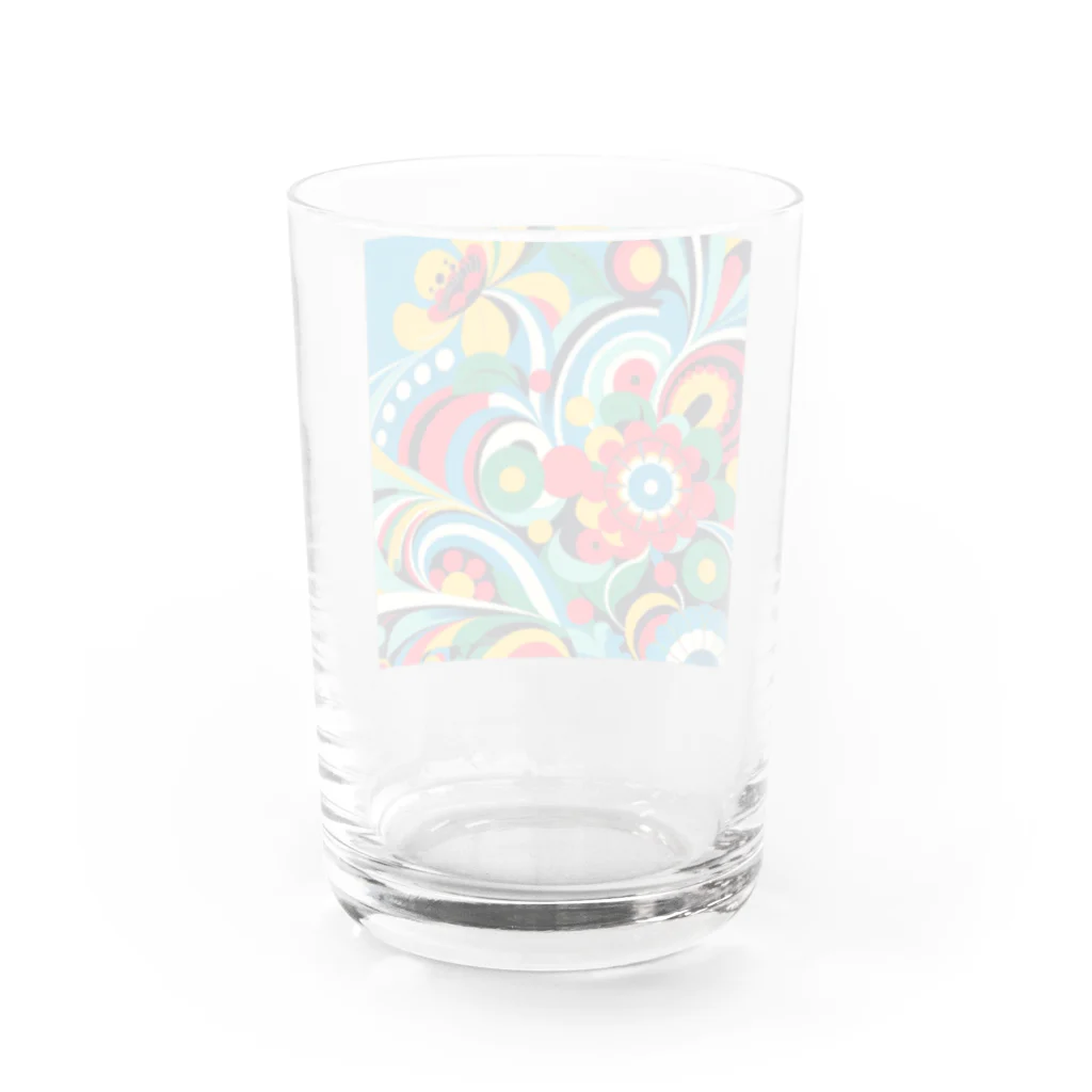 saqui.comのブルーベースの北欧柄 Water Glass :back