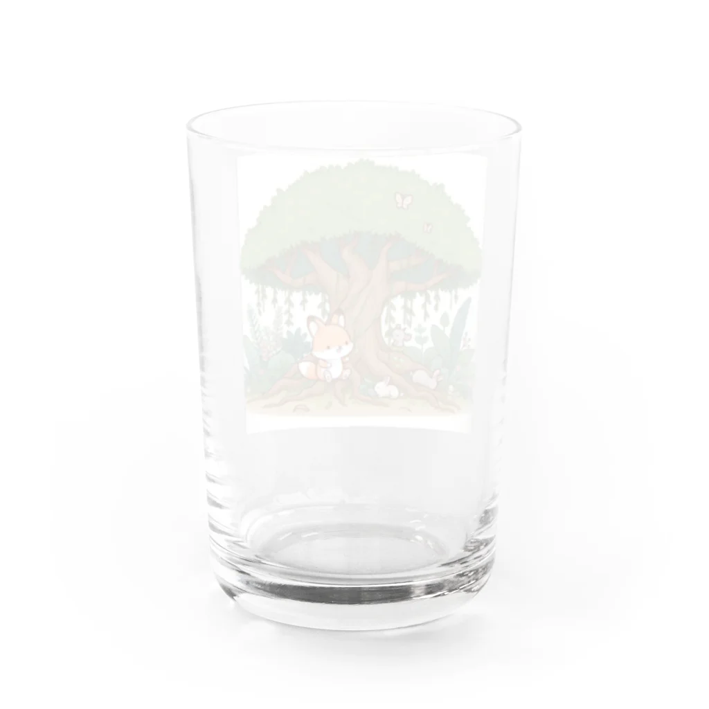 星パンダショップのガジュマルとキツネと森の仲間たち Water Glass :back