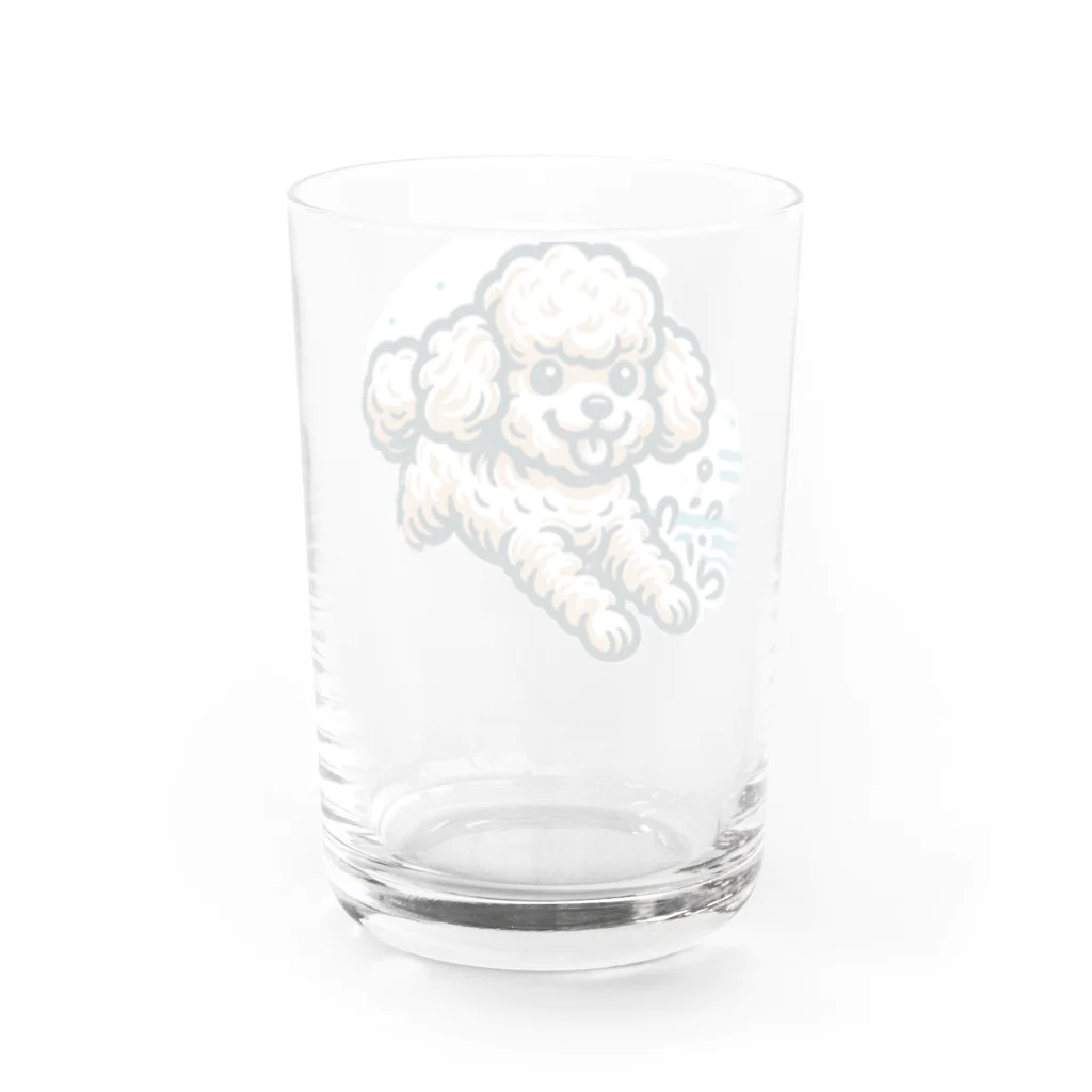 Tokyo_Doodleのもふもふアプリコット　トイプードル　みずあそび Water Glass :back