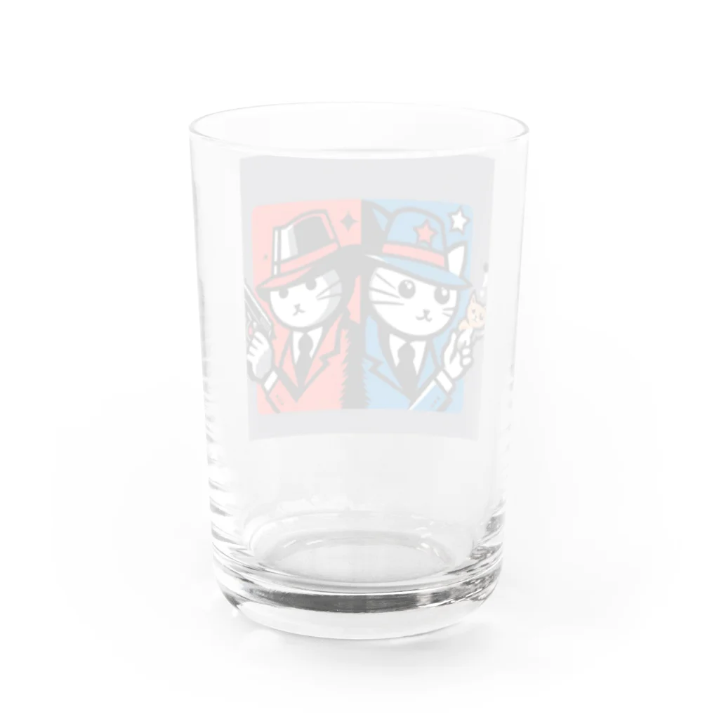 はまみるのライバル同士の猫 Water Glass :back