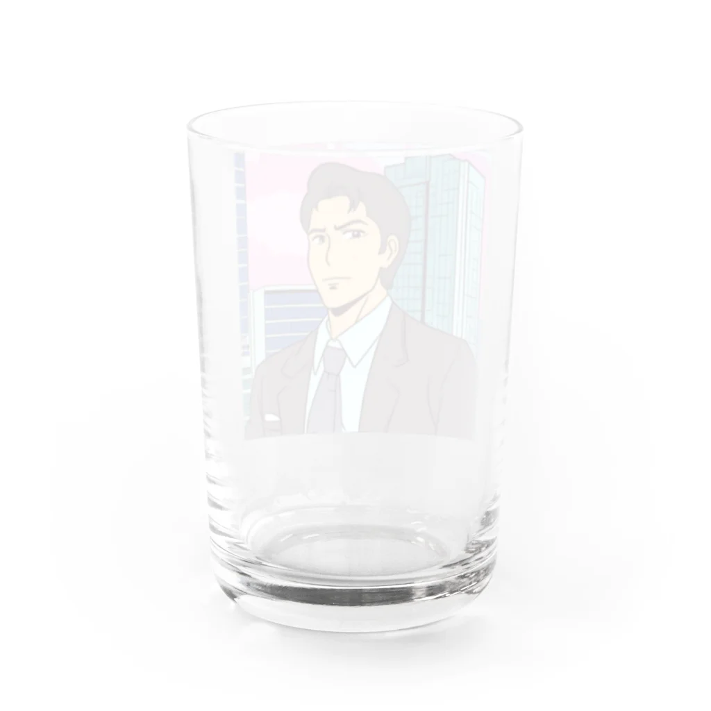 なお（ｻﾗﾘｰﾏﾝ）＠AI使って情報発信中の夕焼けサラリーマン Water Glass :back