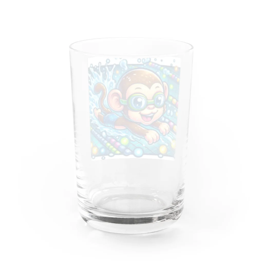 アニマルキャラクターショップのSwimming monkey Water Glass :back