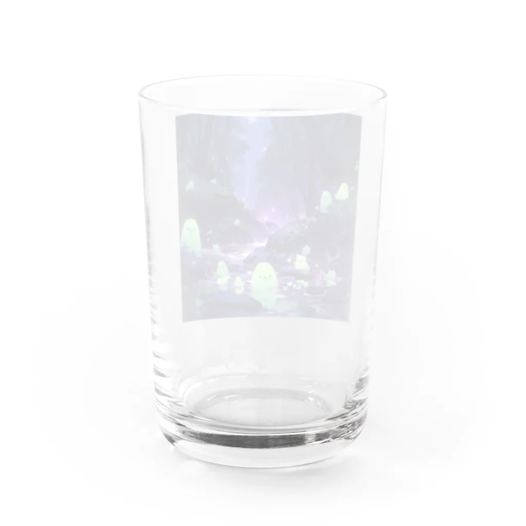 KAMIBUKROの夜の森に住むスライムモンスターの家族 Water Glass :back