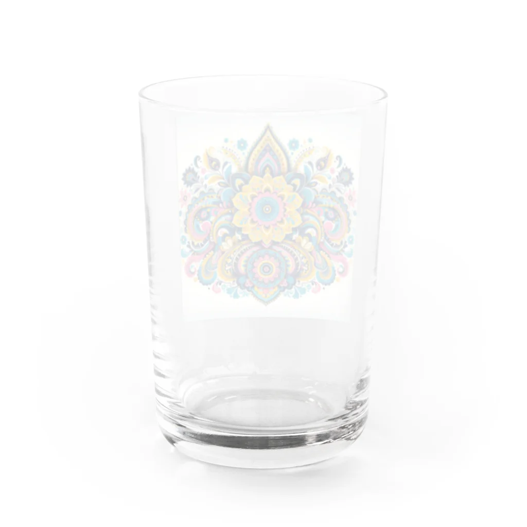 saqui.comのパステルカラーのインド柄 Water Glass :back