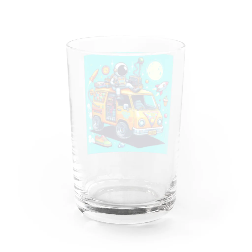 お茶目なドット絵のドッド絵乗り物 Water Glass :back