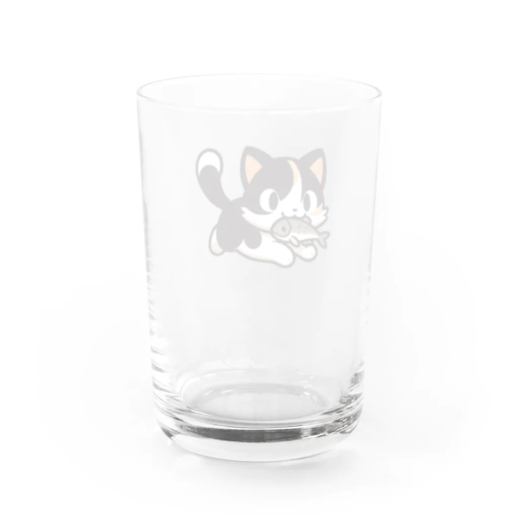 NyanClosetのお魚くわえて走る猫です。 Water Glass :back