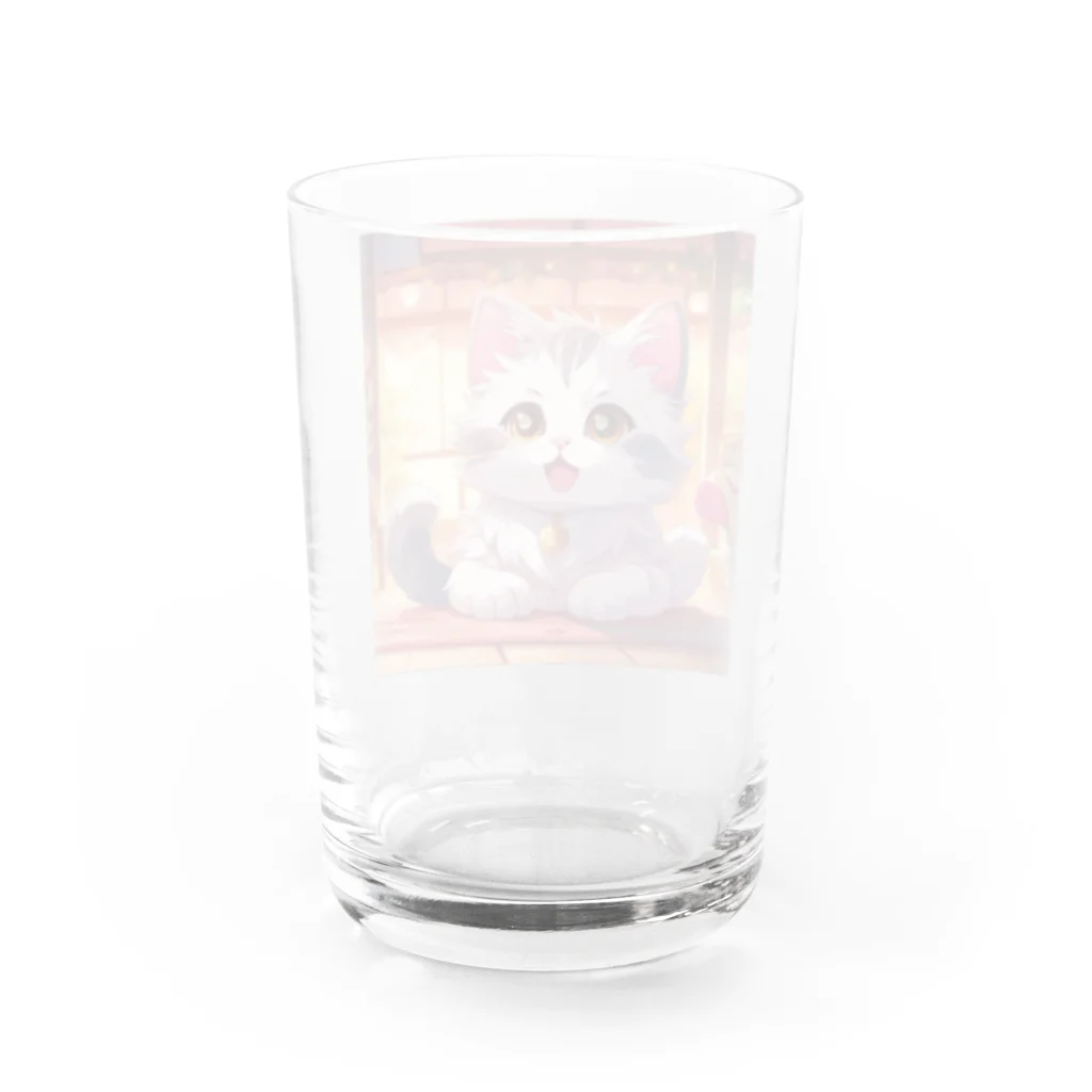 kuromasu_yuzuの夕焼けにゃんにゃん Water Glass :back