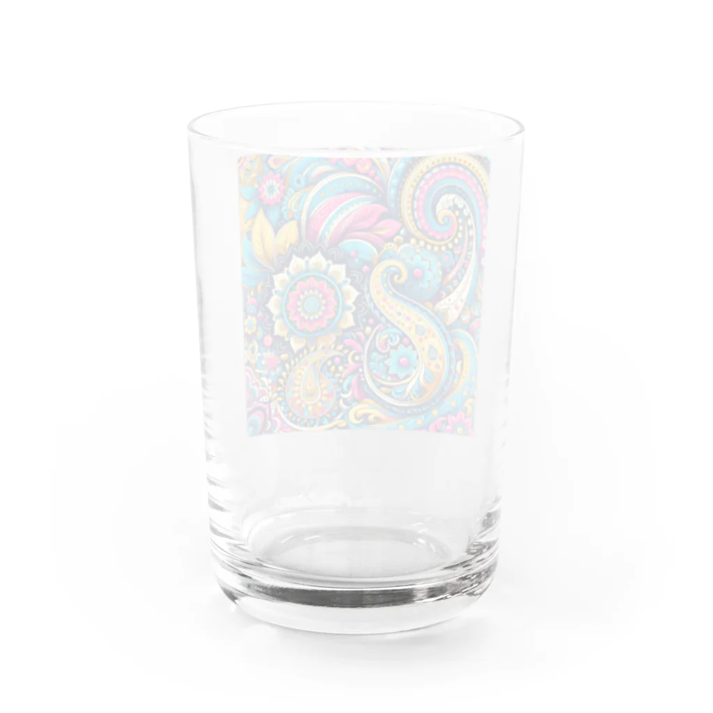 saqui.comのカラフルなインド柄 Water Glass :back