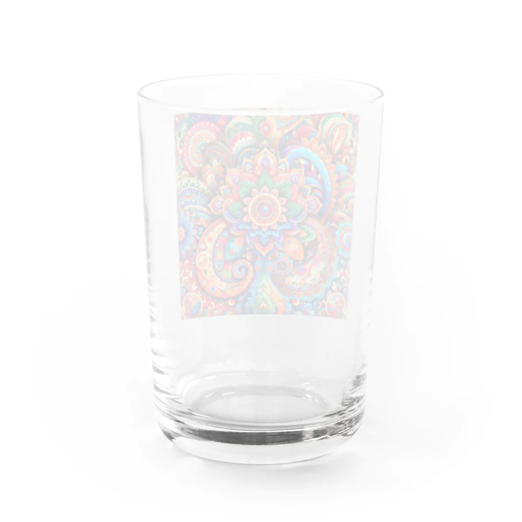 saqui.comのカラフルなインド柄 Water Glass :back