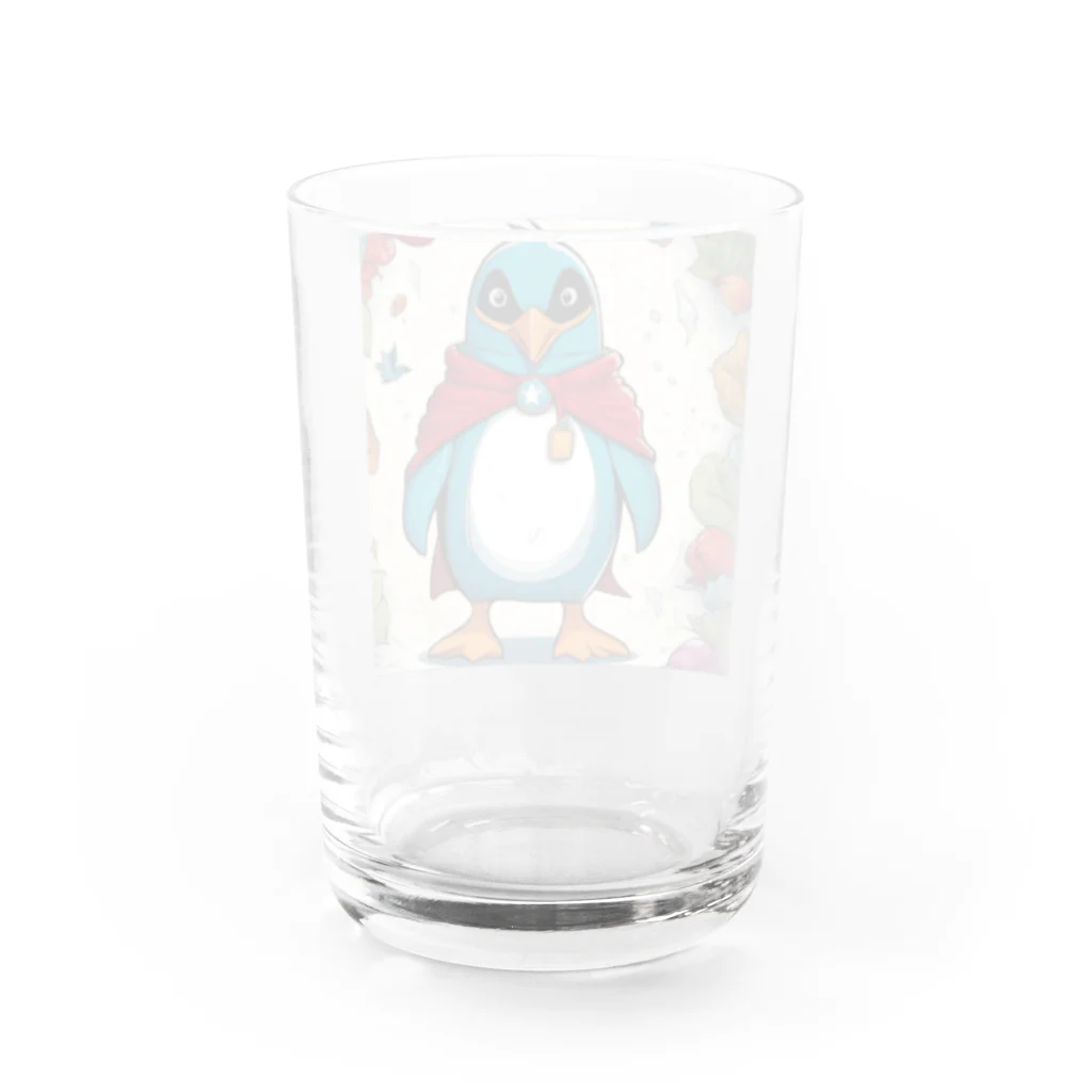 hypudgyのヒーローペンギンB Water Glass :back