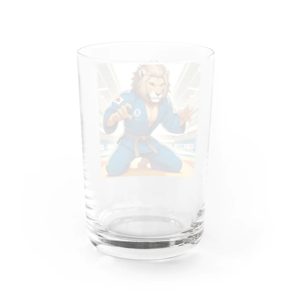 GANZのライオン柔道師範 Water Glass :back