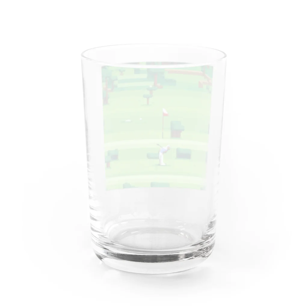 クロスクリエイティブのゴルフをするゴリラ Water Glass :back