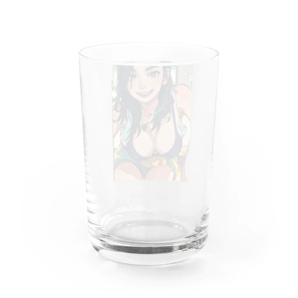 shiba9のビキニガール白 Water Glass :back