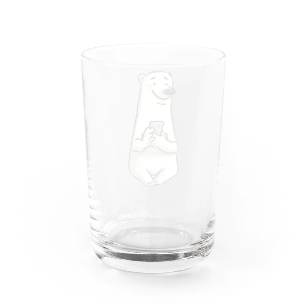 しろくまショップピコピコのスマホを楽しむしろくまさん Water Glass :back