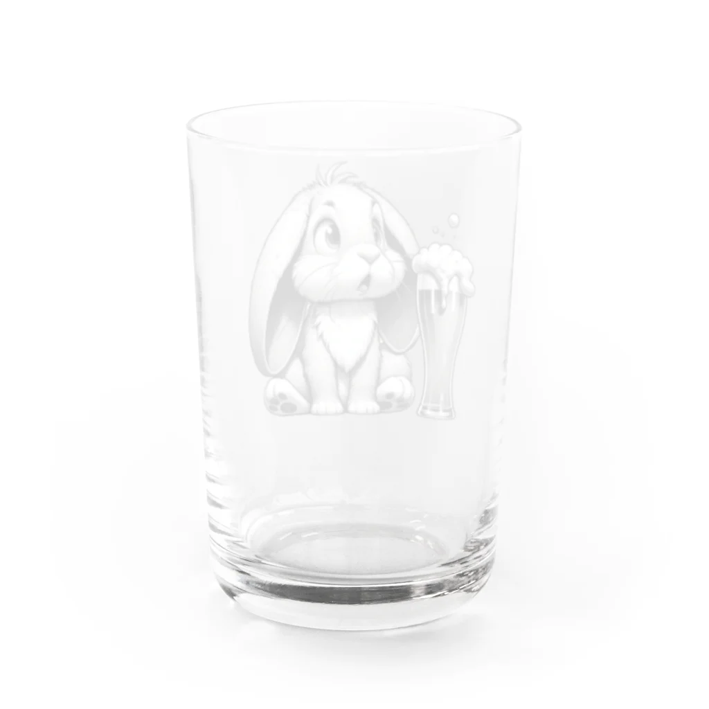 bottaの可愛いウサギ(垂れ耳ビール) Water Glass :back