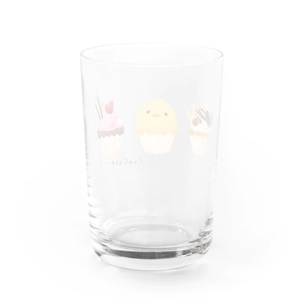 ﾊﾈｺﾊﾈのカップケーキ Water Glass :back