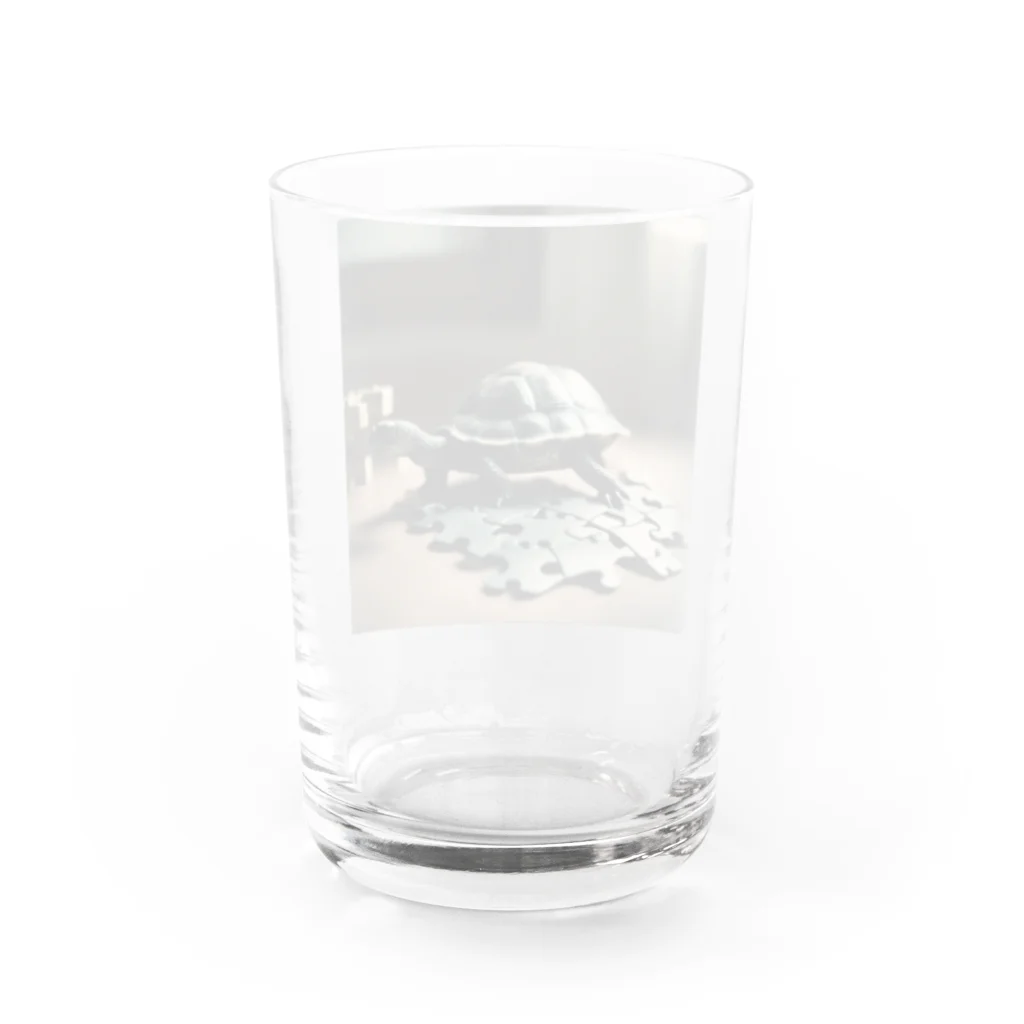 hinn-ketuの６、パズル大好きカメさん Water Glass :back