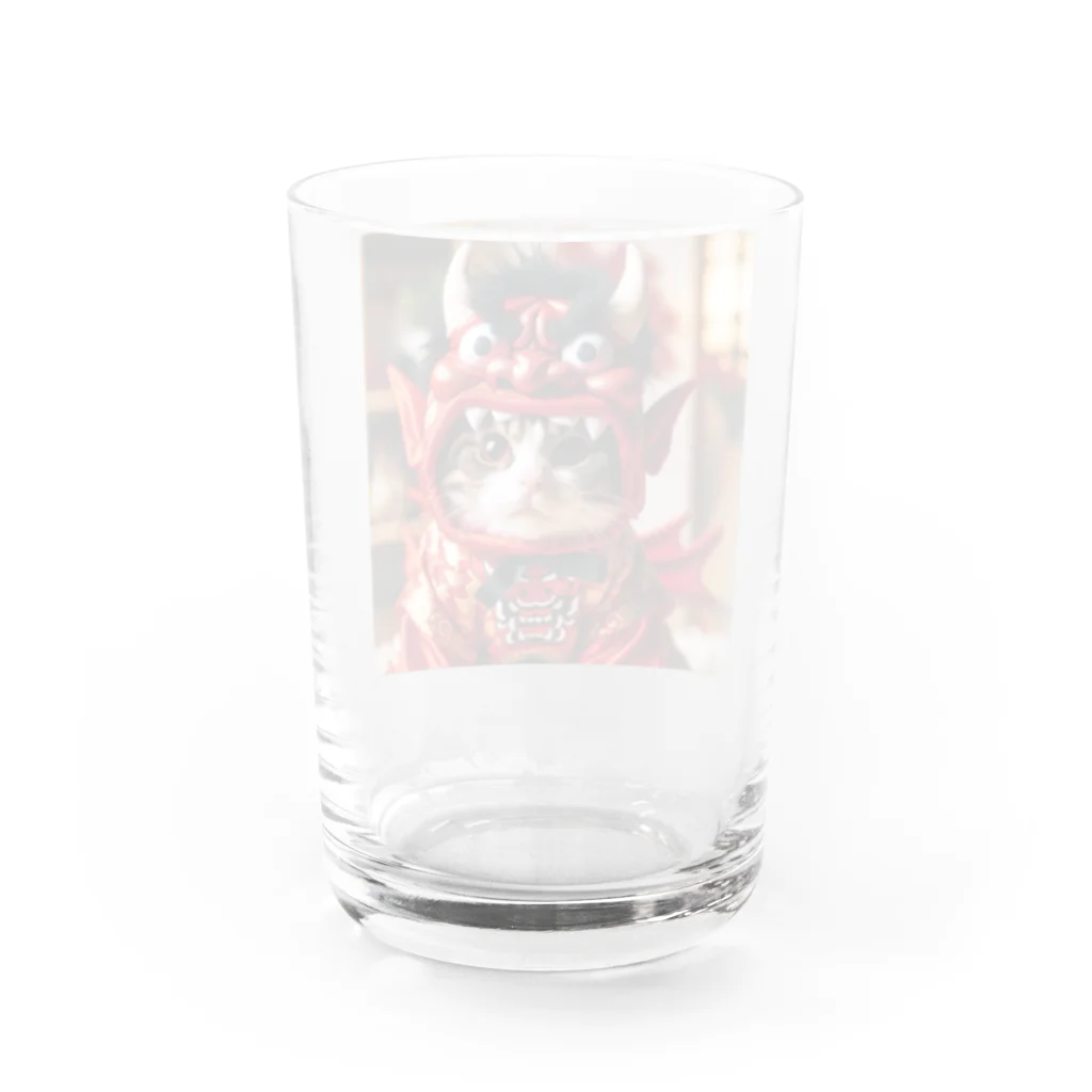 猫かぶりの豆まき猫 Water Glass :back
