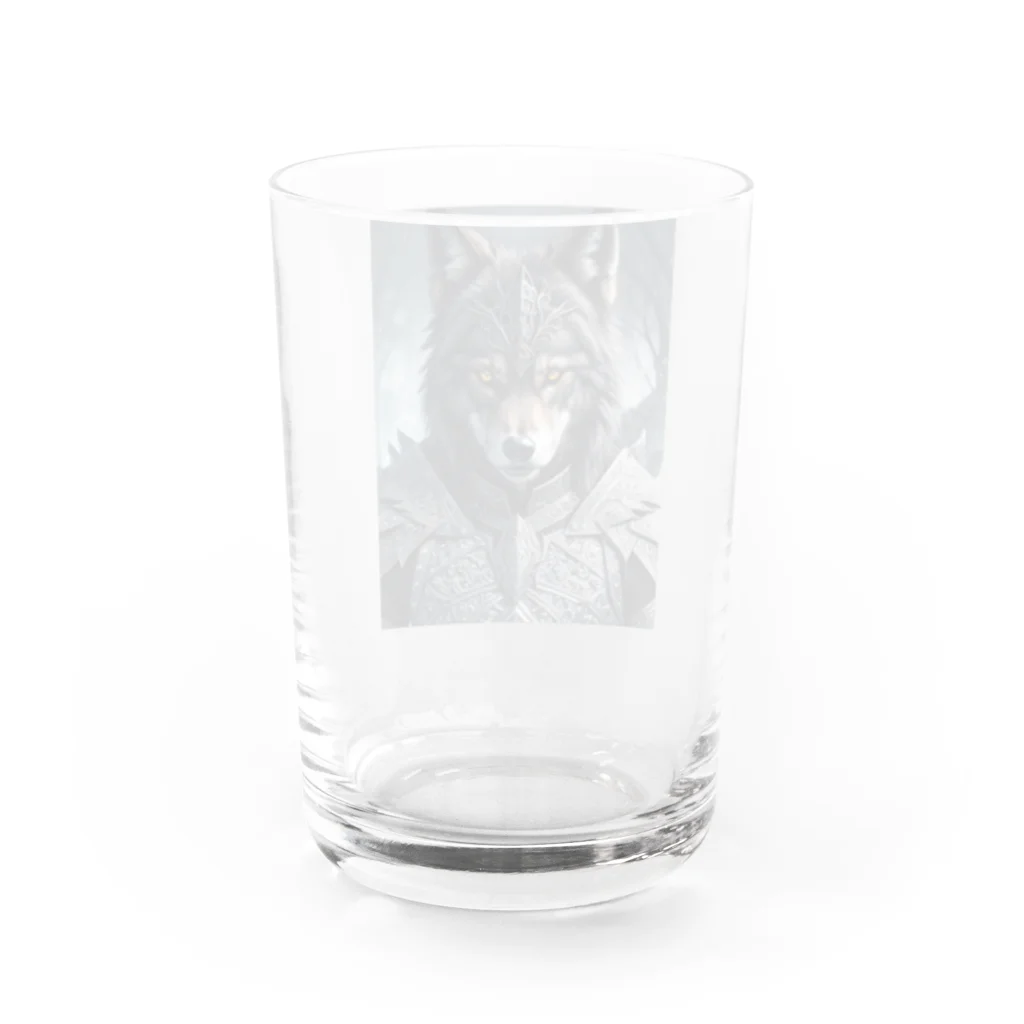 ZZRR12の月夜の守り手 - 狼の守護神 Water Glass :back