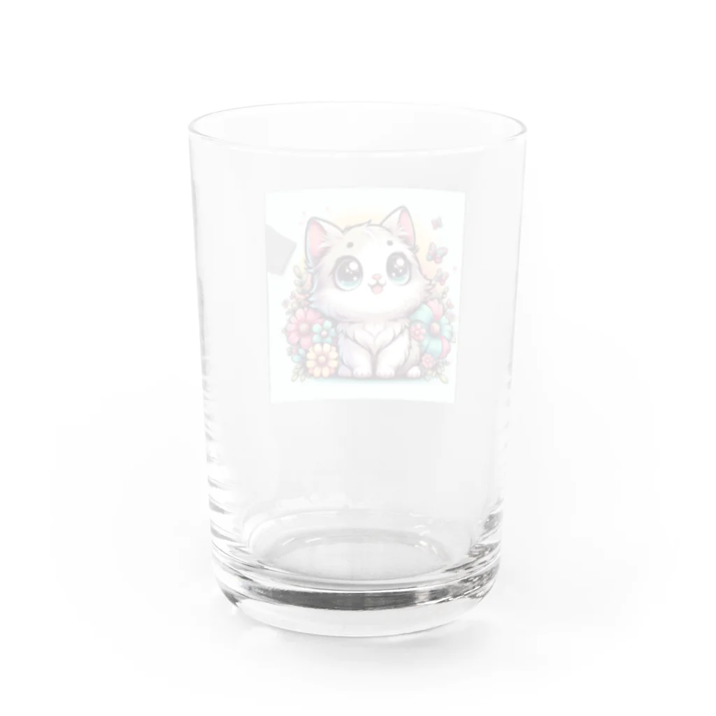 cc-akの可愛いいねこが目を輝かせています！ Water Glass :back