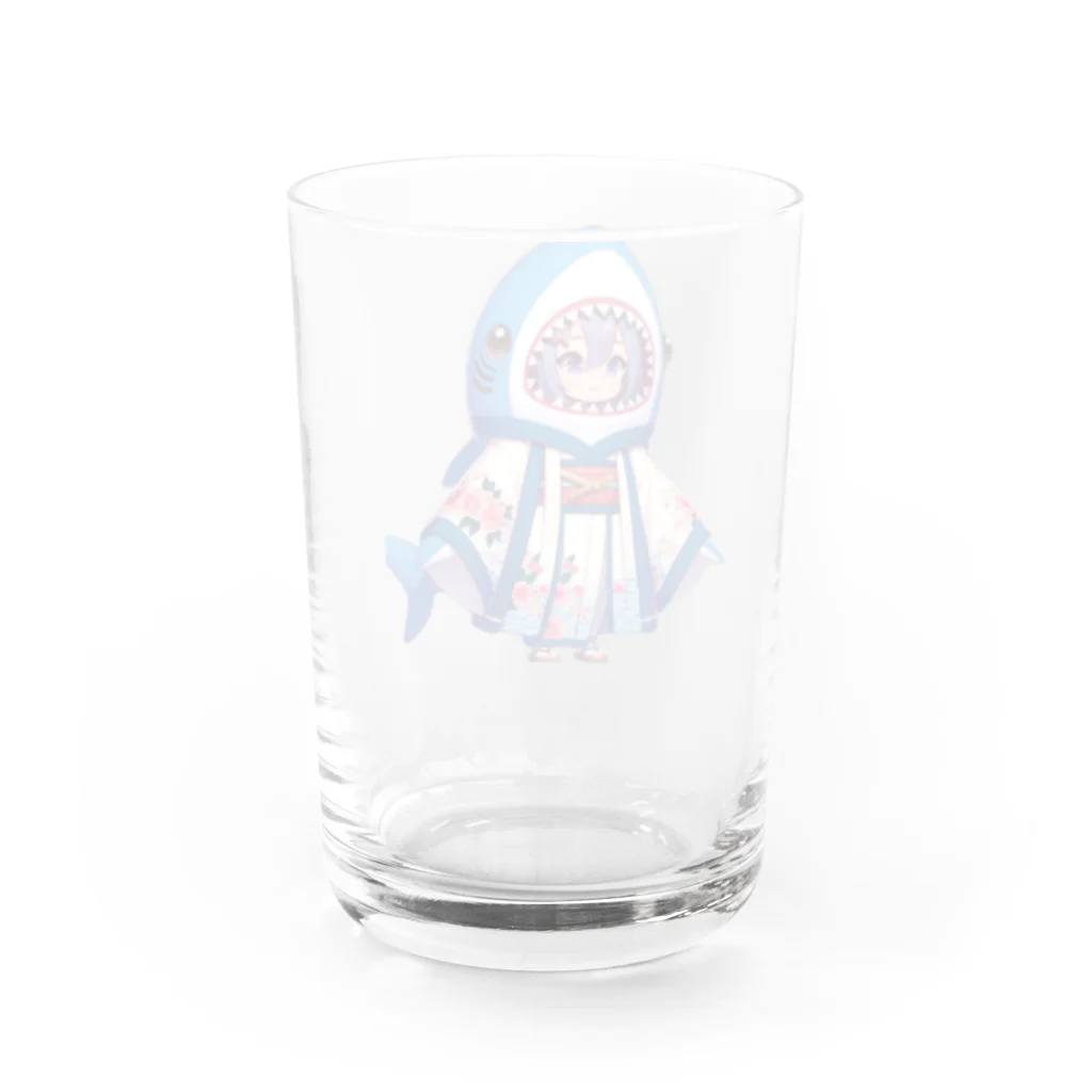 WING_0101の和風なサメちゃん Water Glass :back