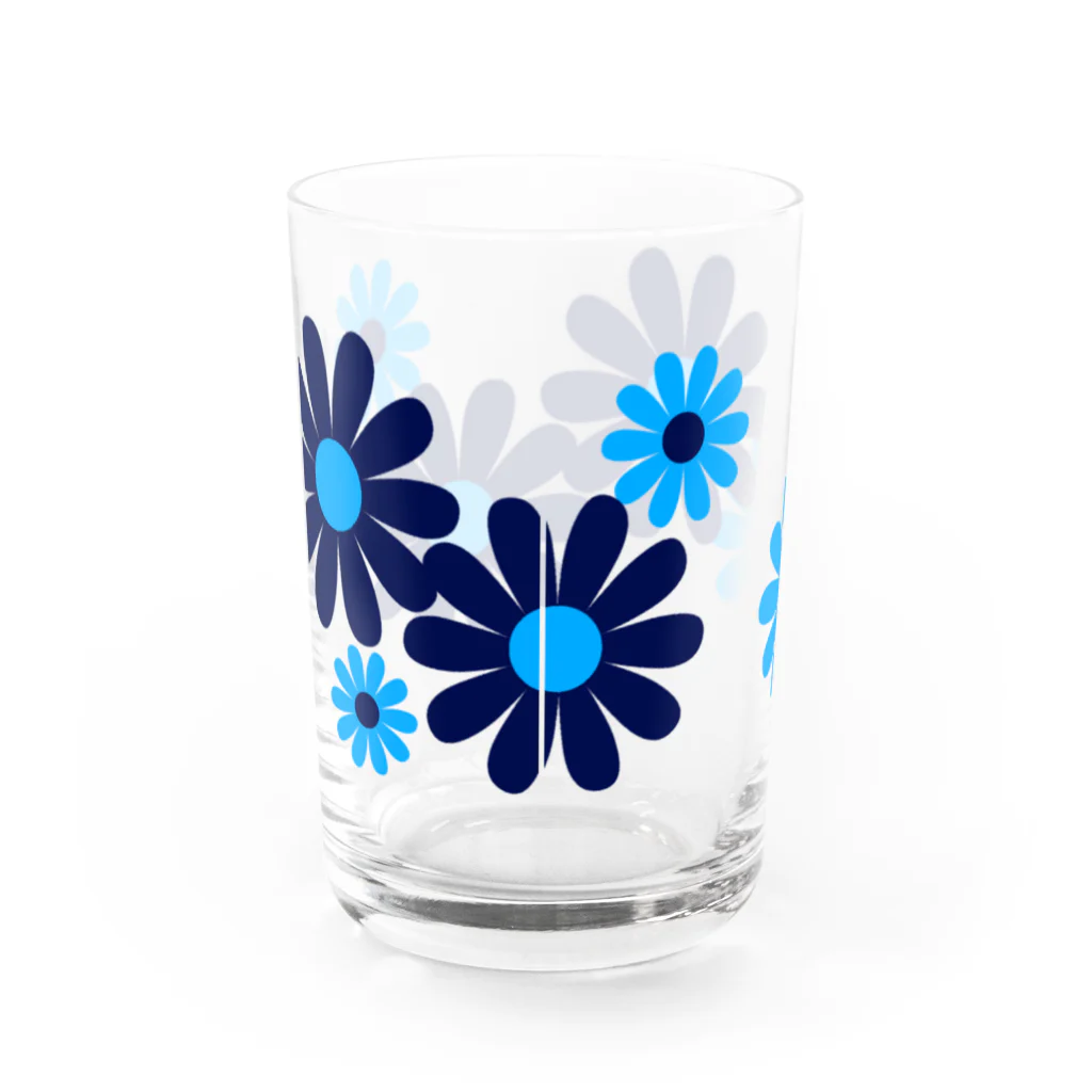 kazeou（風王）のレトロ風花(8枚)青・水色 Water Glass :back