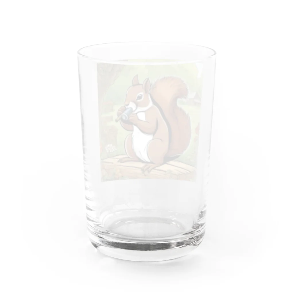 mari0909のユーモアたっぷりの可愛らしいリス Water Glass :back