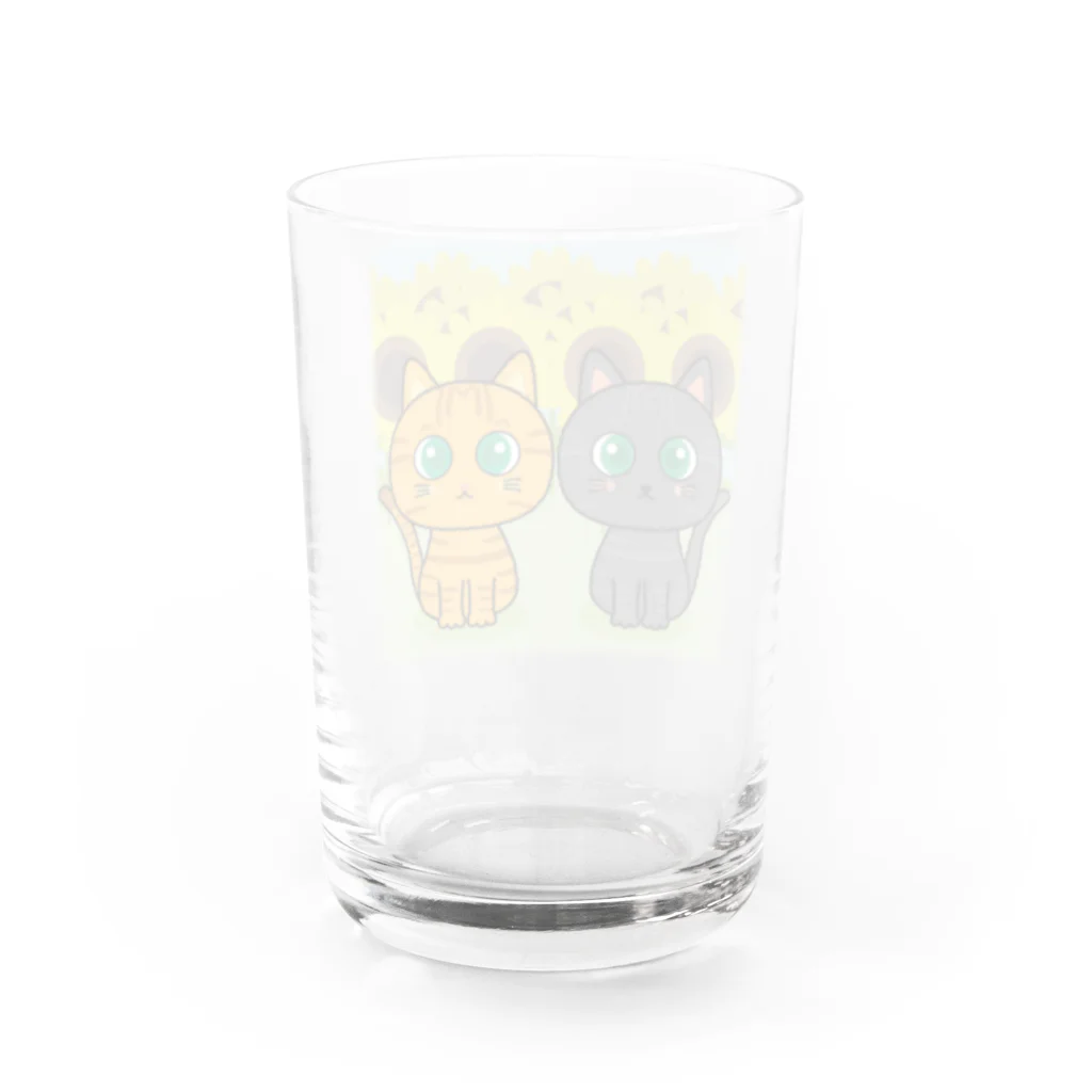 MAMIのくろちゃあ坊 向日葵01 Water Glass :back