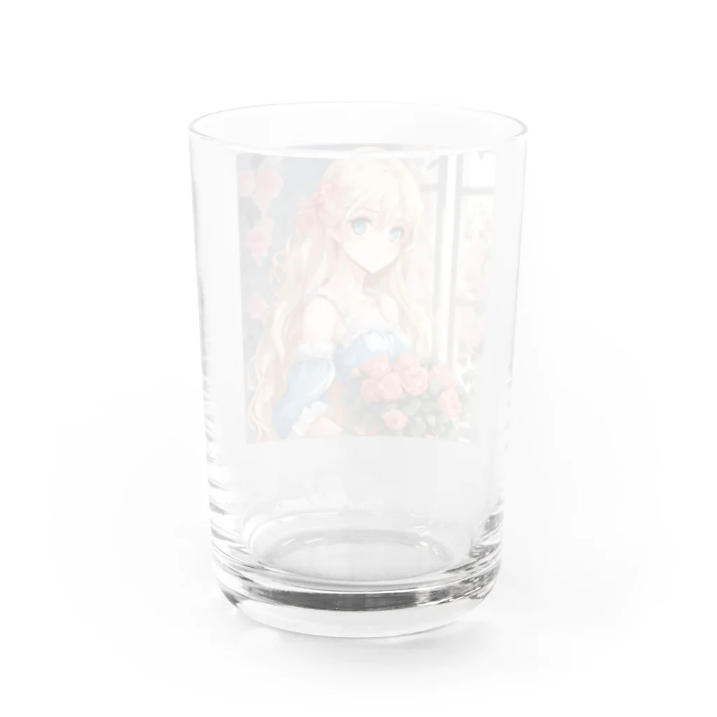 プリンゴブリンの花束バラ子さん Water Glass :back