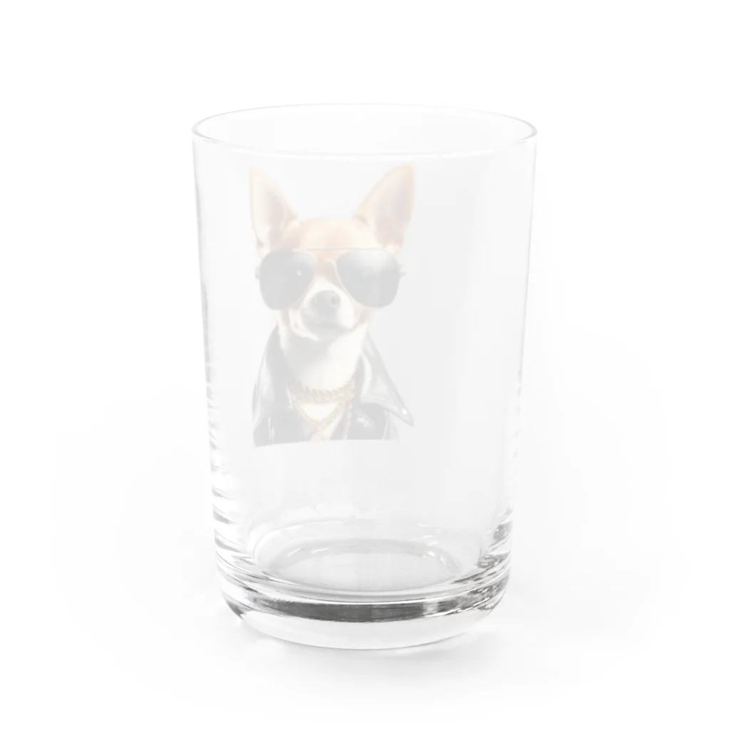 arenahitoのニヒルなチワワ Water Glass :back