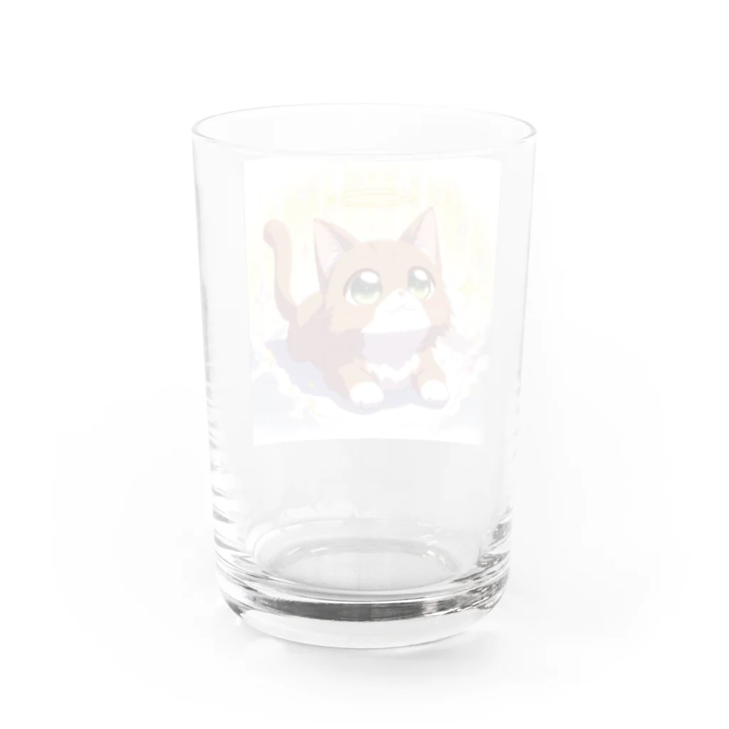 アニマルグッズストア　OPIの天国に来た茶色い猫 Water Glass :back