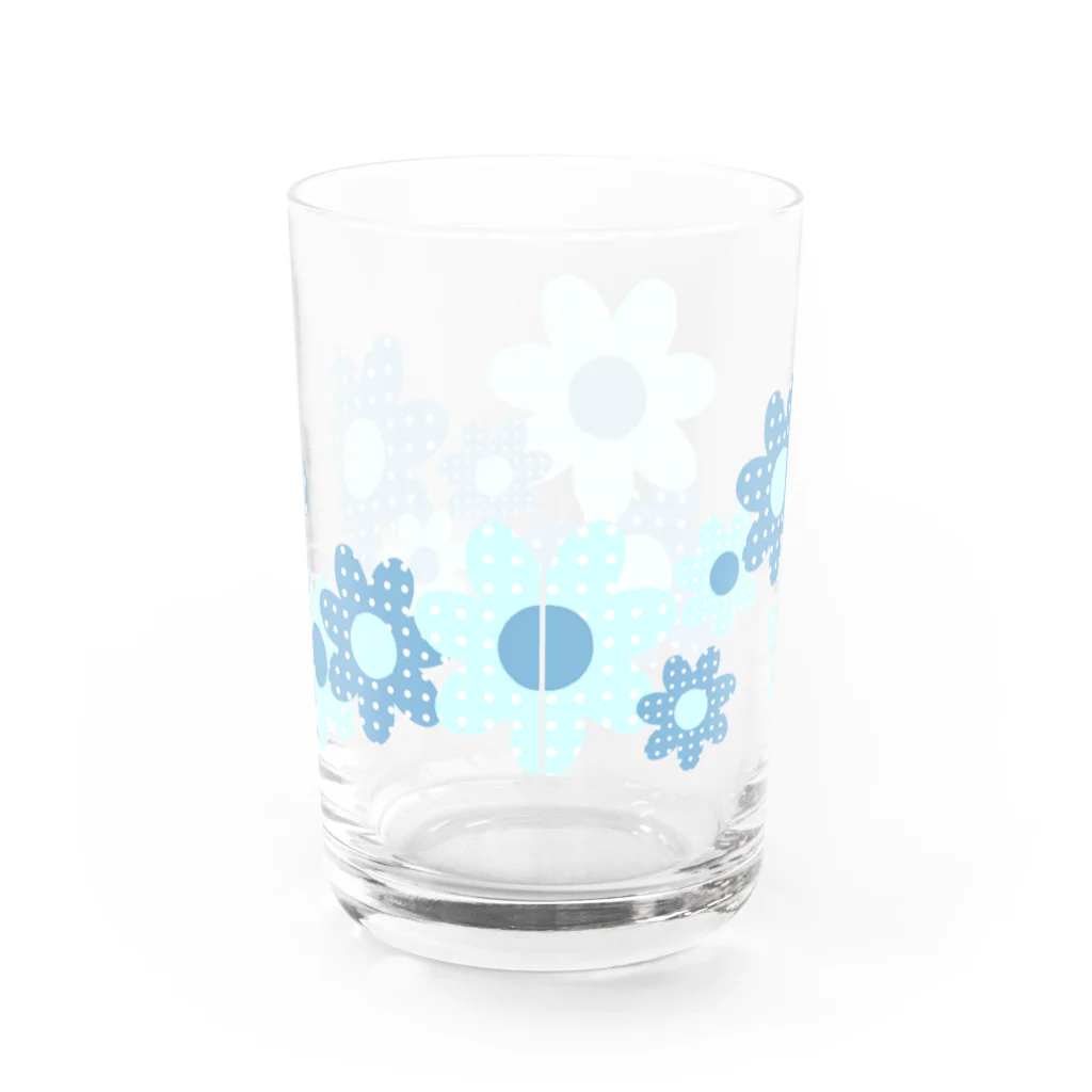 kazeou（風王）のレトロ風花(ドット)B透過 Water Glass :back