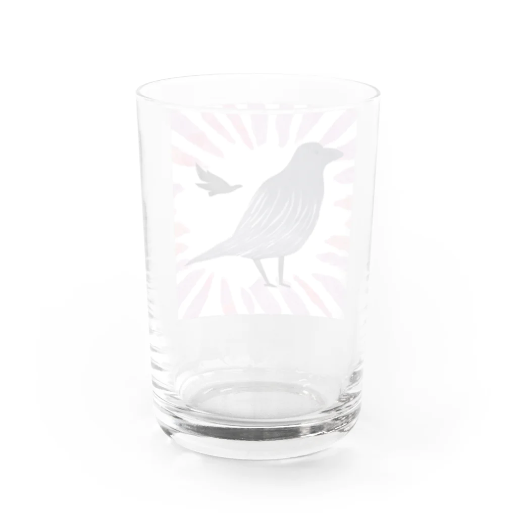 五木武利@楽して生きるのカラフルカラス Water Glass :back