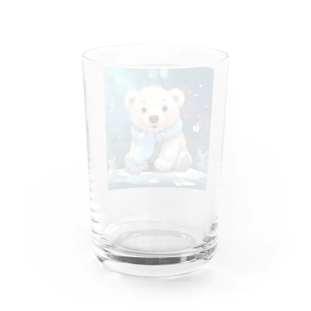 りんりんの可愛いシロクマちゃんショップ　かわいいよ！のしろくまちゃん Water Glass :back