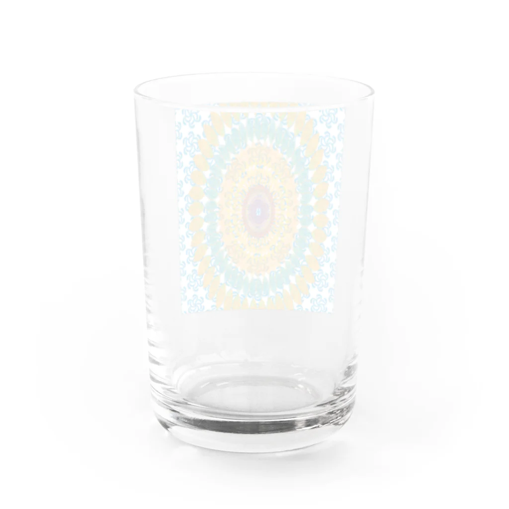 ロブ氏 イラストグッズ！の水辺に浮かぶひまわりの花 Water Glass :back