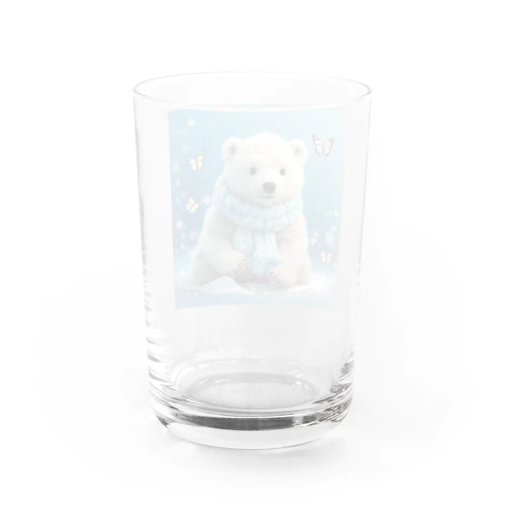 りんりんの可愛いシロクマちゃんショップ　かわいいよ！の白くま Water Glass :back
