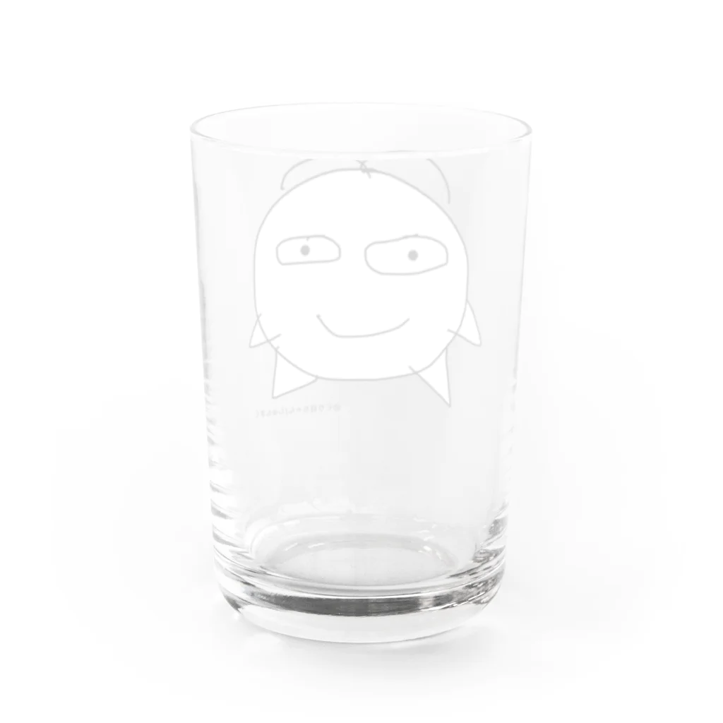 しゅんぎく🌱公式ショップ（SUZURI店）の©くり目ちゃんグッズ Water Glass :back