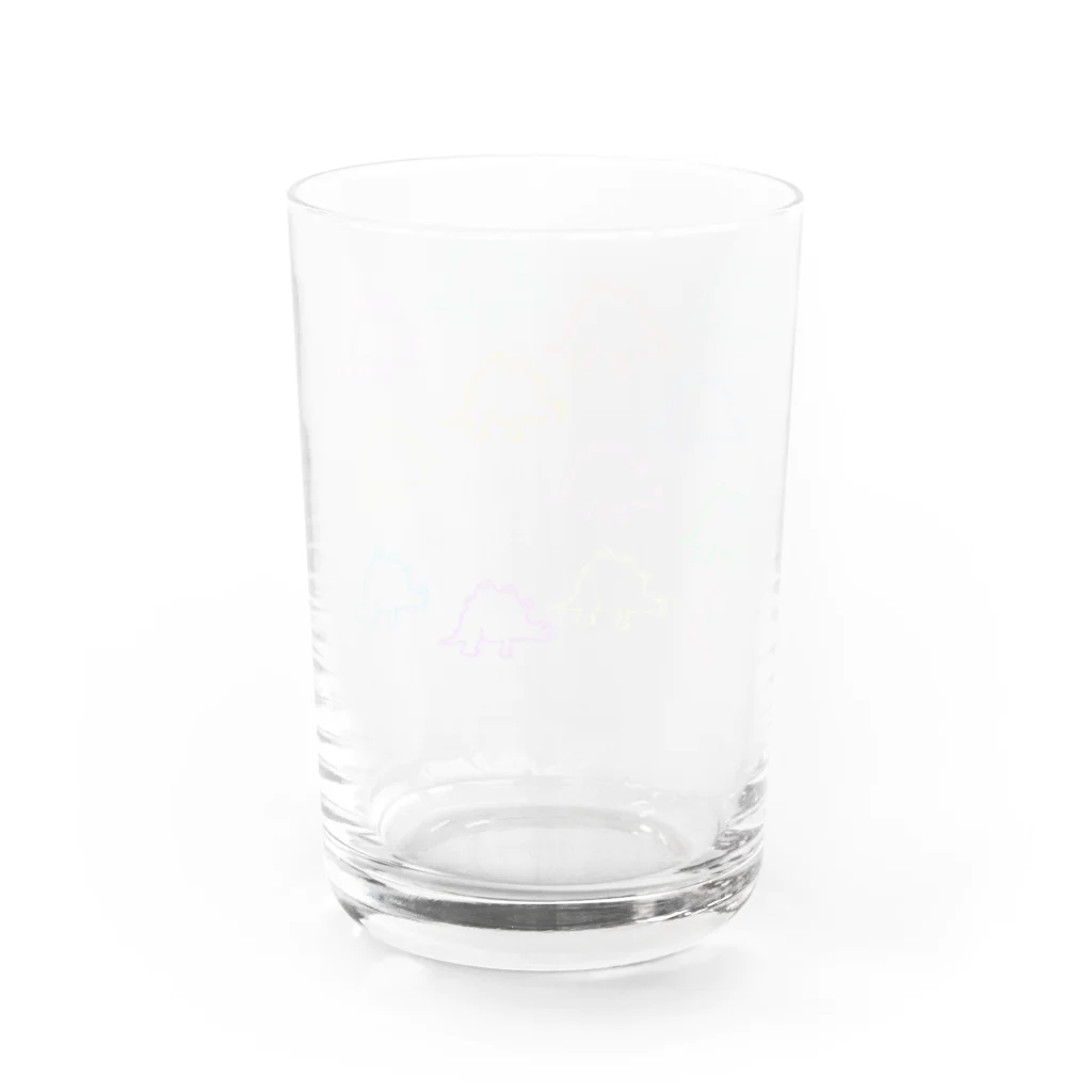 買い物屋さんの恐竜たち Water Glass :back