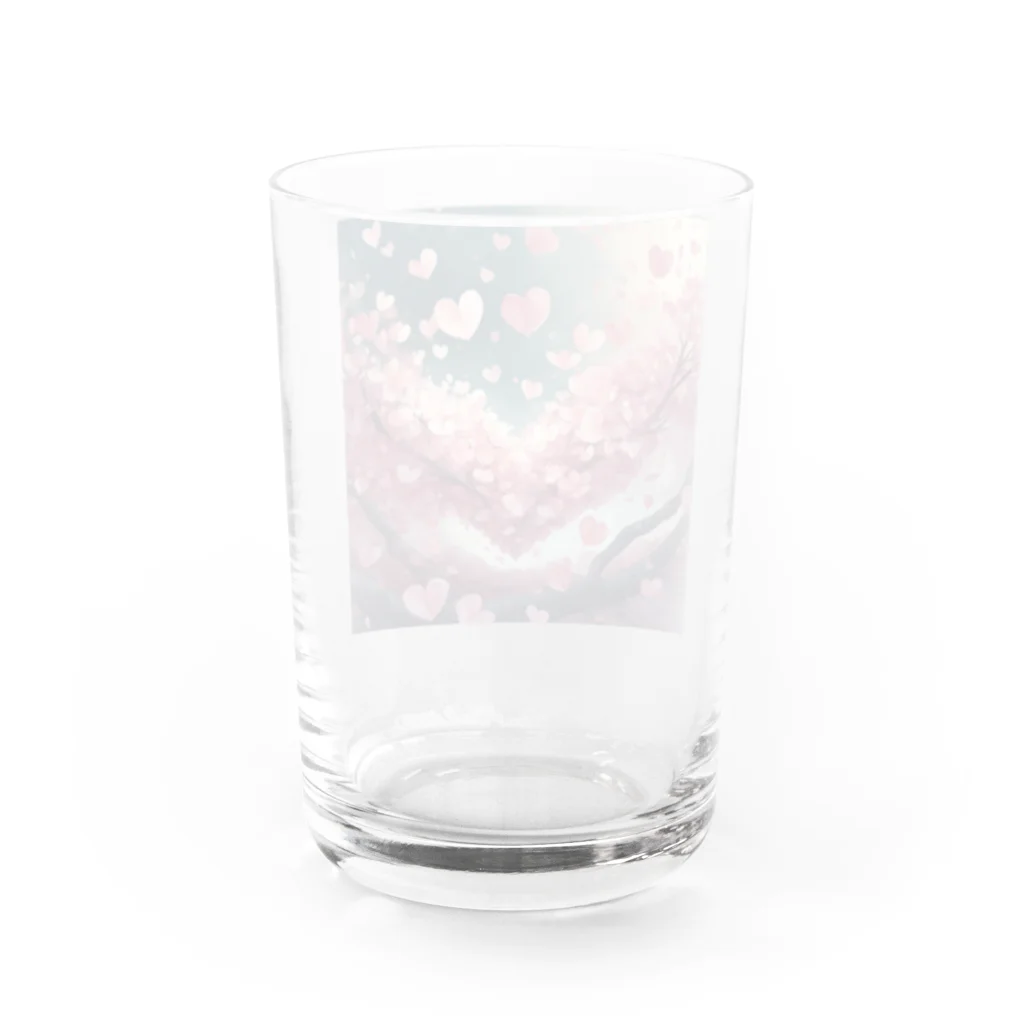 ねこねこねこんのハートさくら Water Glass :back