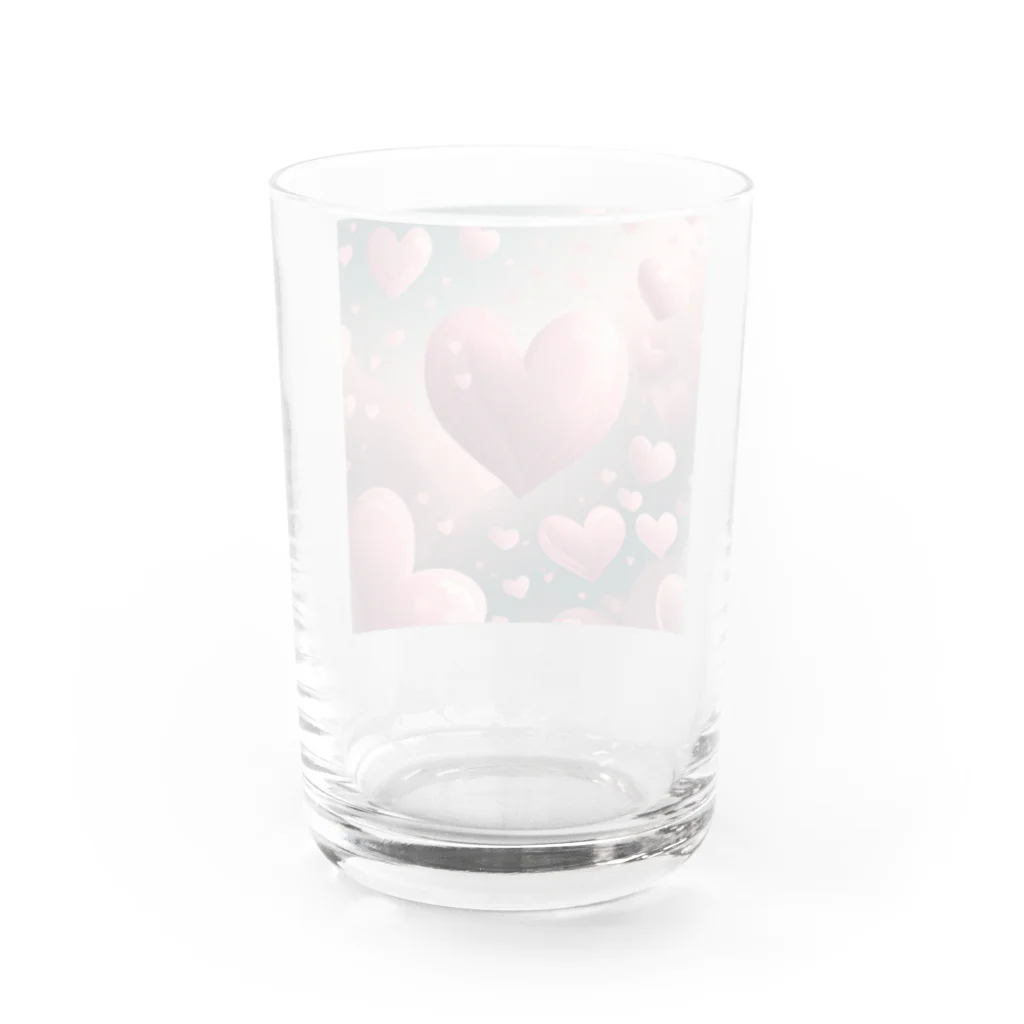 ねこねこねこんのピンクハート Water Glass :back