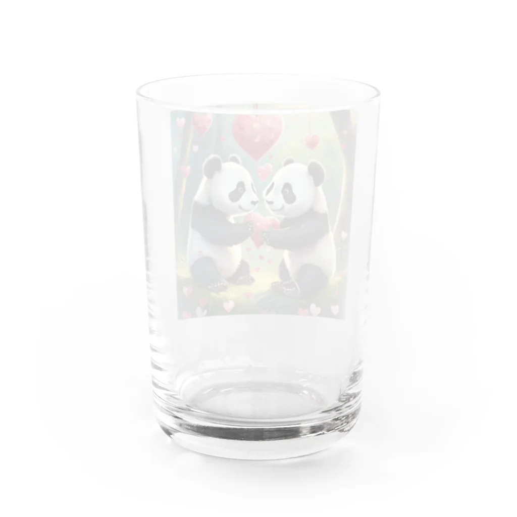 ねこねこねこんのパンダハート Water Glass :back