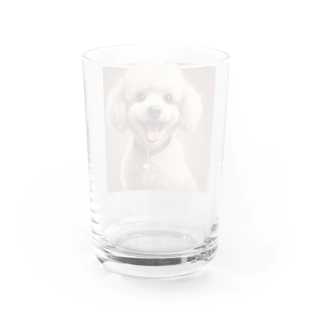 siawasejikanの素敵な笑顔のプードル Water Glass :back