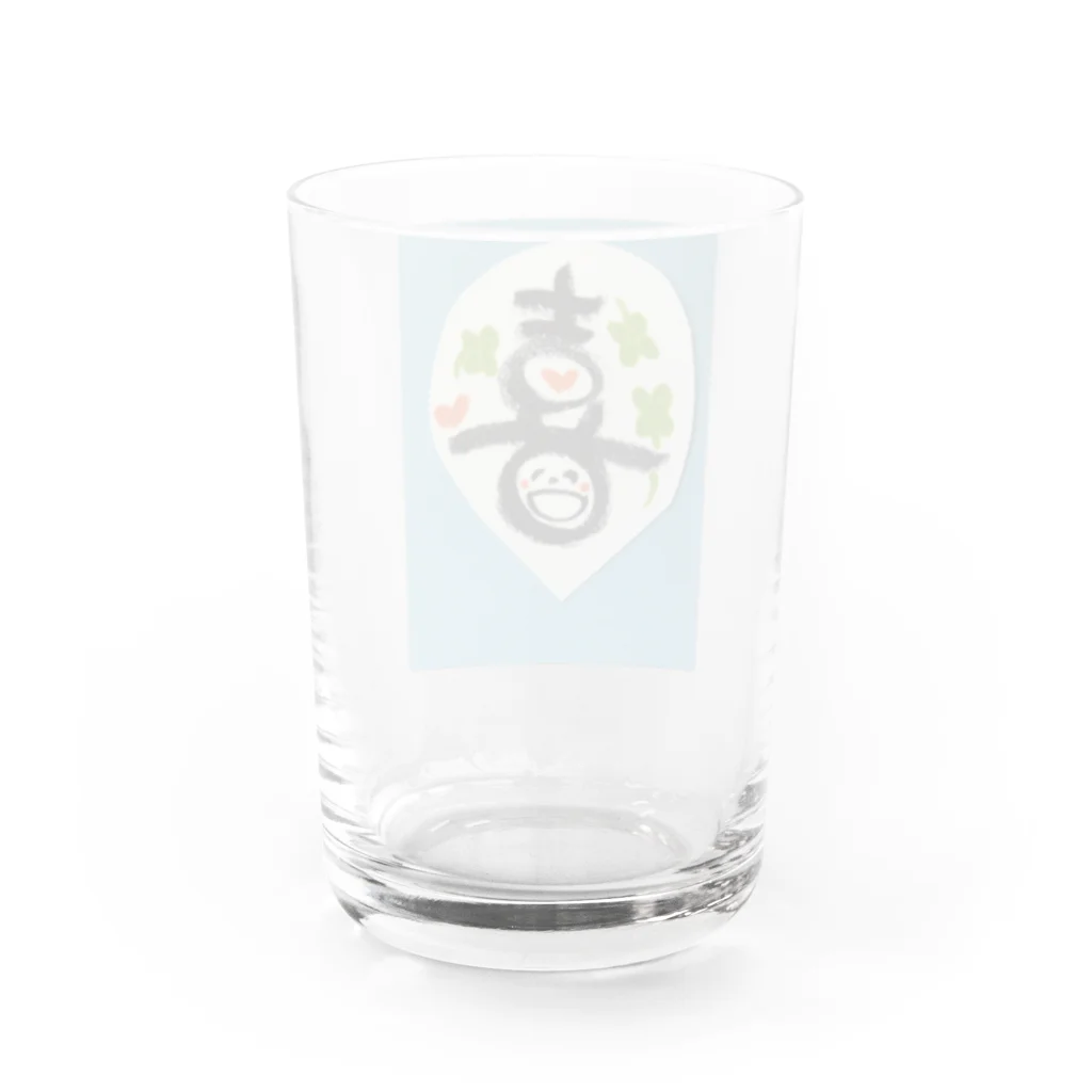 幸せ😃ショップ🍀の😃　ニコニコ　喜ぶ Water Glass :back