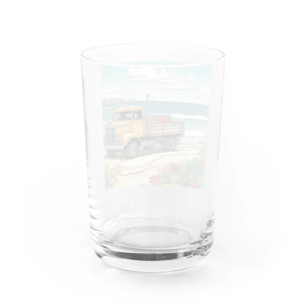 どうぶつやのハワイ　ピックアップトラック Water Glass :back