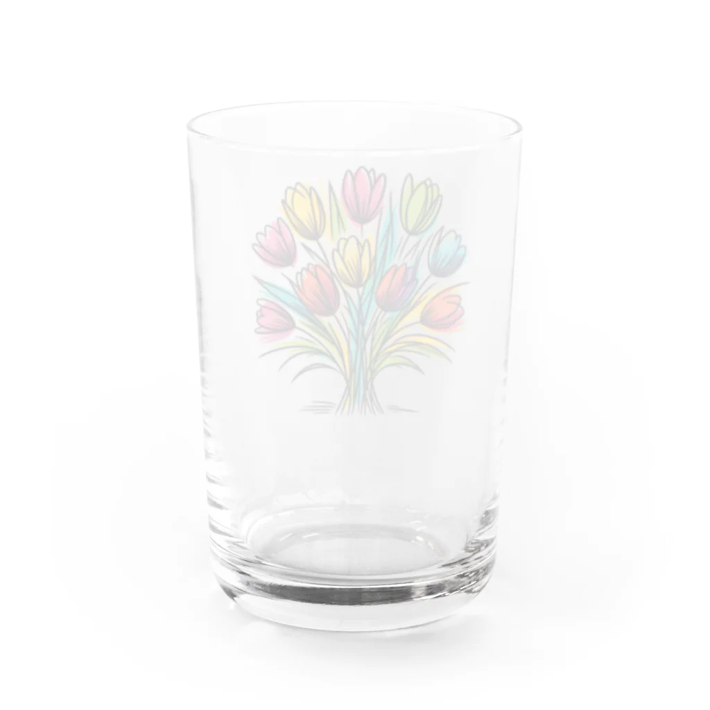 gentle_timeの春の訪れを華やかに彩るチューリップ Water Glass :back