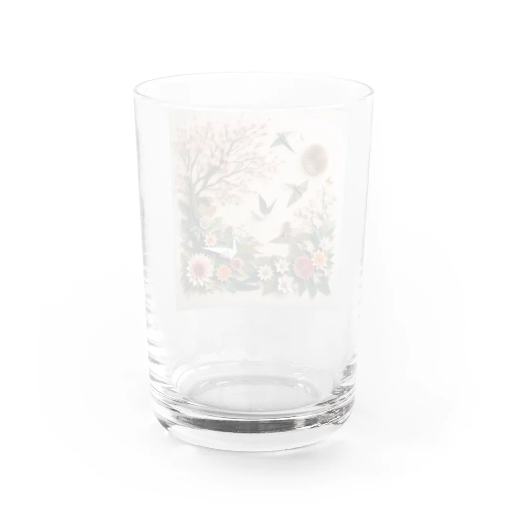 雲華堂の折り紙アート　春の兆し Water Glass :back