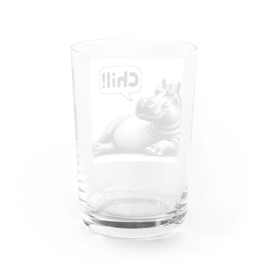 momoRockのデッサンタッチ カバ(Chil) Water Glass :back