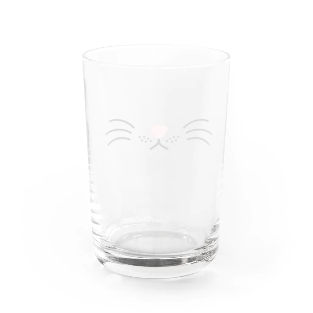 あにまるマスクのシンプルでかわいい猫の顔01 Water Glass :back